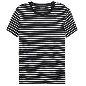 J. Crew Black and White Striped Short Sleeve Tee